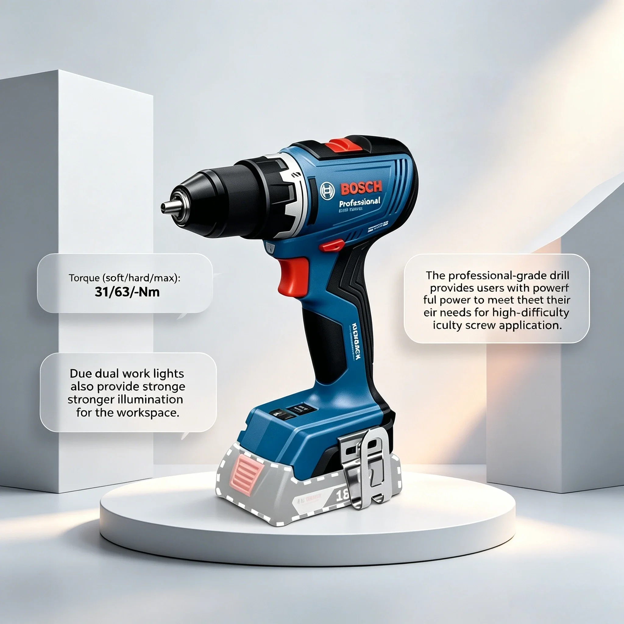 Brushless Cordless Electric Drill 18V - Perceuse sans fil Bosch GSR 18V-65