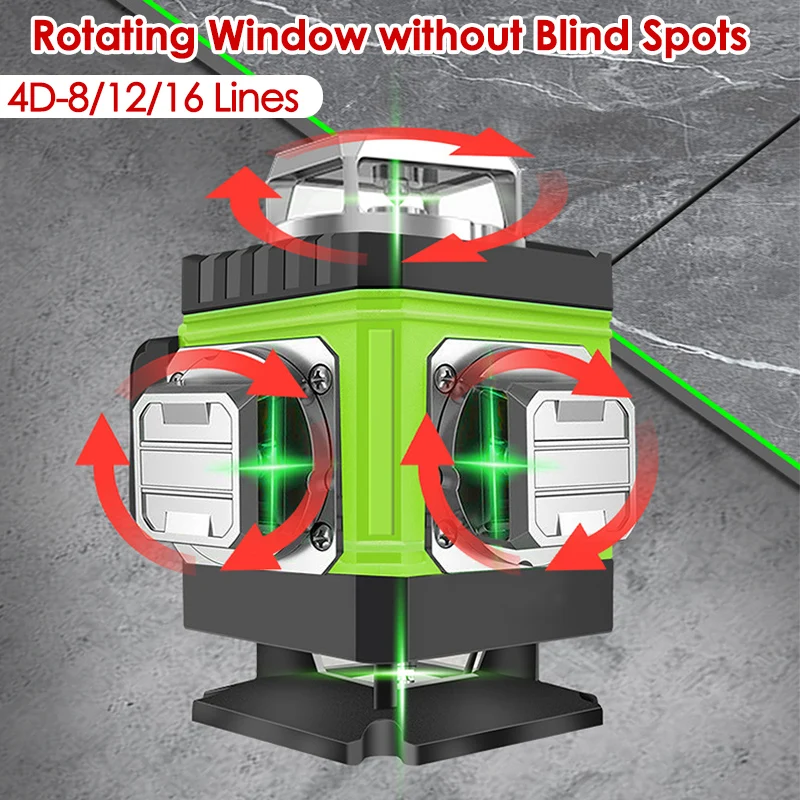 Laser Level 16 Lines 4D Green - Niveau Laser 8/12/16 lignes 4D ligne