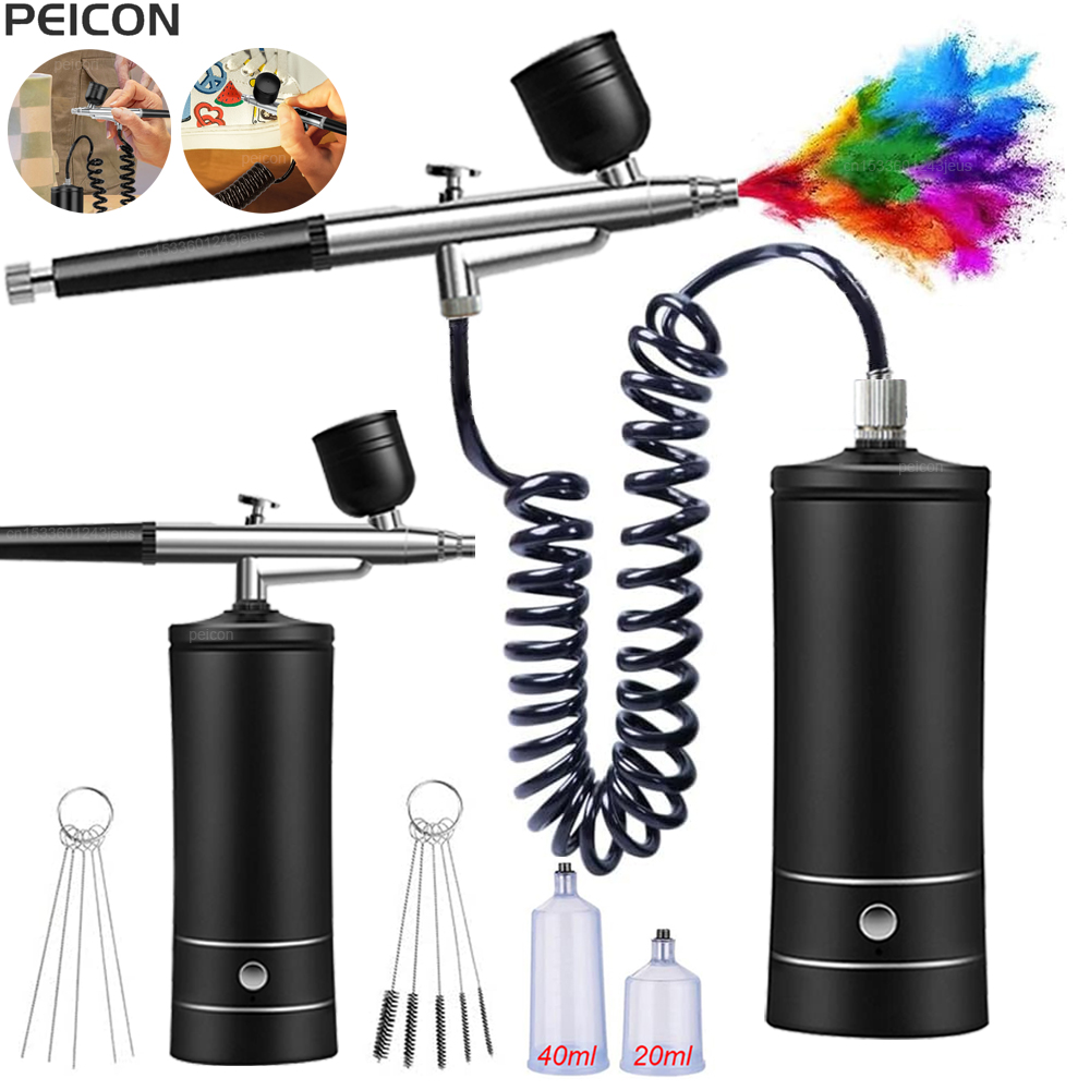 Airbrush Kit With Mini Compressor - Aérographe avec compresseur aérographe Portable peinture
