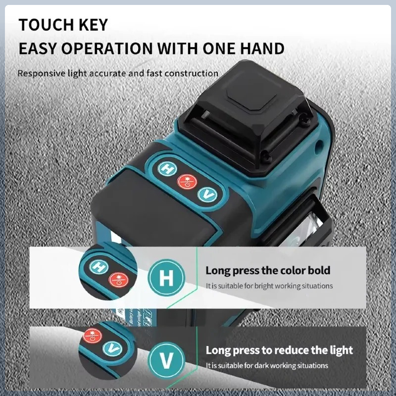 Laser Level 16 Lines 4D Green - Batterie Makita originale 18V à protection