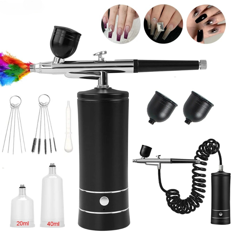 Airbrush Kit With Mini Compressor - Kit de peinture aérographe pour nail
