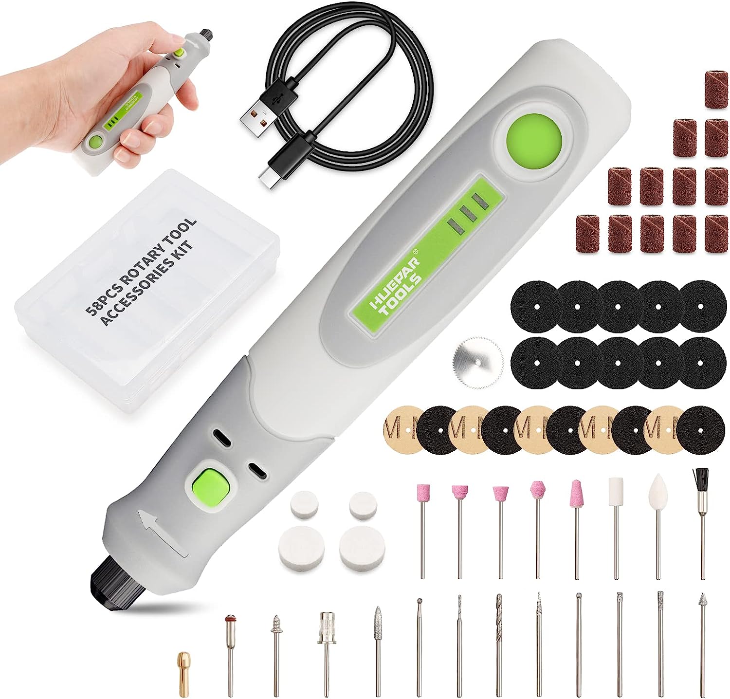 Cordless Rotary Tool Kit Accessories - Perceuse électrique Die Grinder Graveur Polisseuse