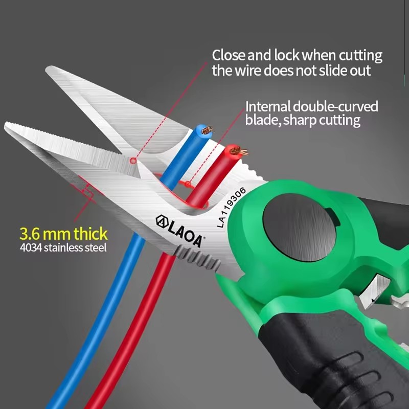 Automatic Wire Stripper Cutter - LAOA – ciseaux d'électricien 6/7/8 pouces,