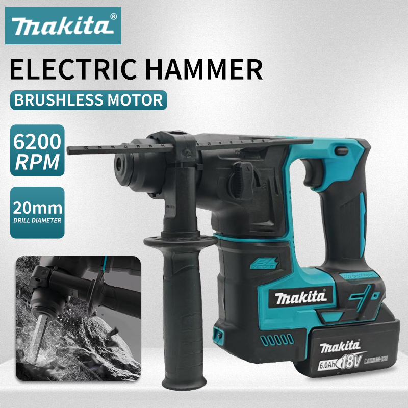 Brushless Cordless Electric Drill 18V - Marteau électrique Makita sans fil, marteau