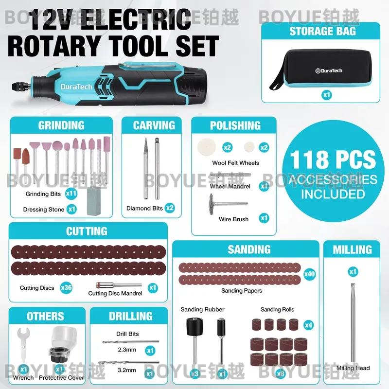 Outil rotatif sans fil 12V, 50 - Cordless Rotary Tool Kit Accessories avis et prix