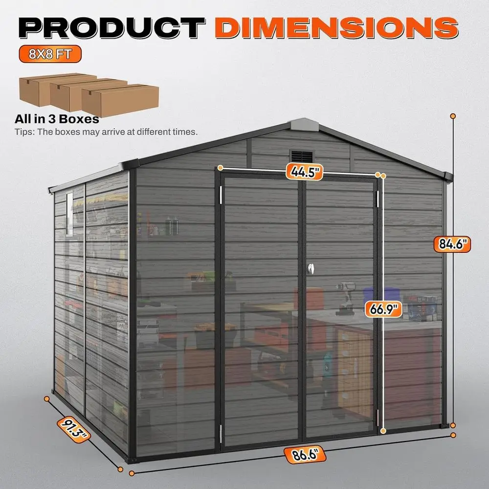 Abri de jardin extérieur 8x8 a - Garden Tools avis et prix