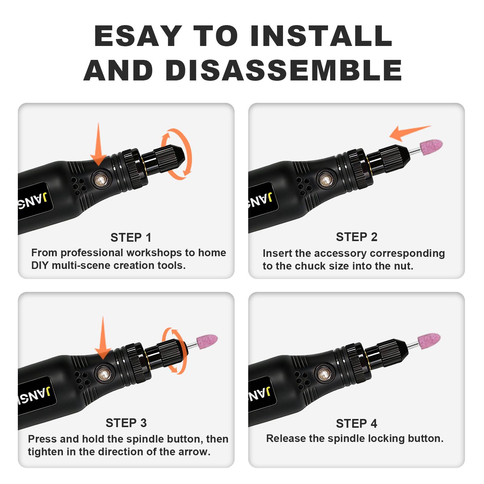 JANGKLIFE USB Kit d'outils rot - Cordless Rotary Tool Kit Accessories avis et prix
