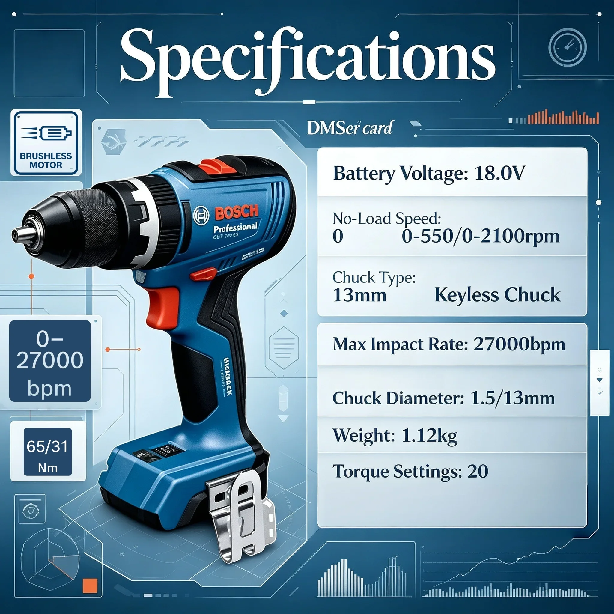 Perceuse-visseuse sans fil san - Brushless Cordless Electric Drill 18V avis et prix