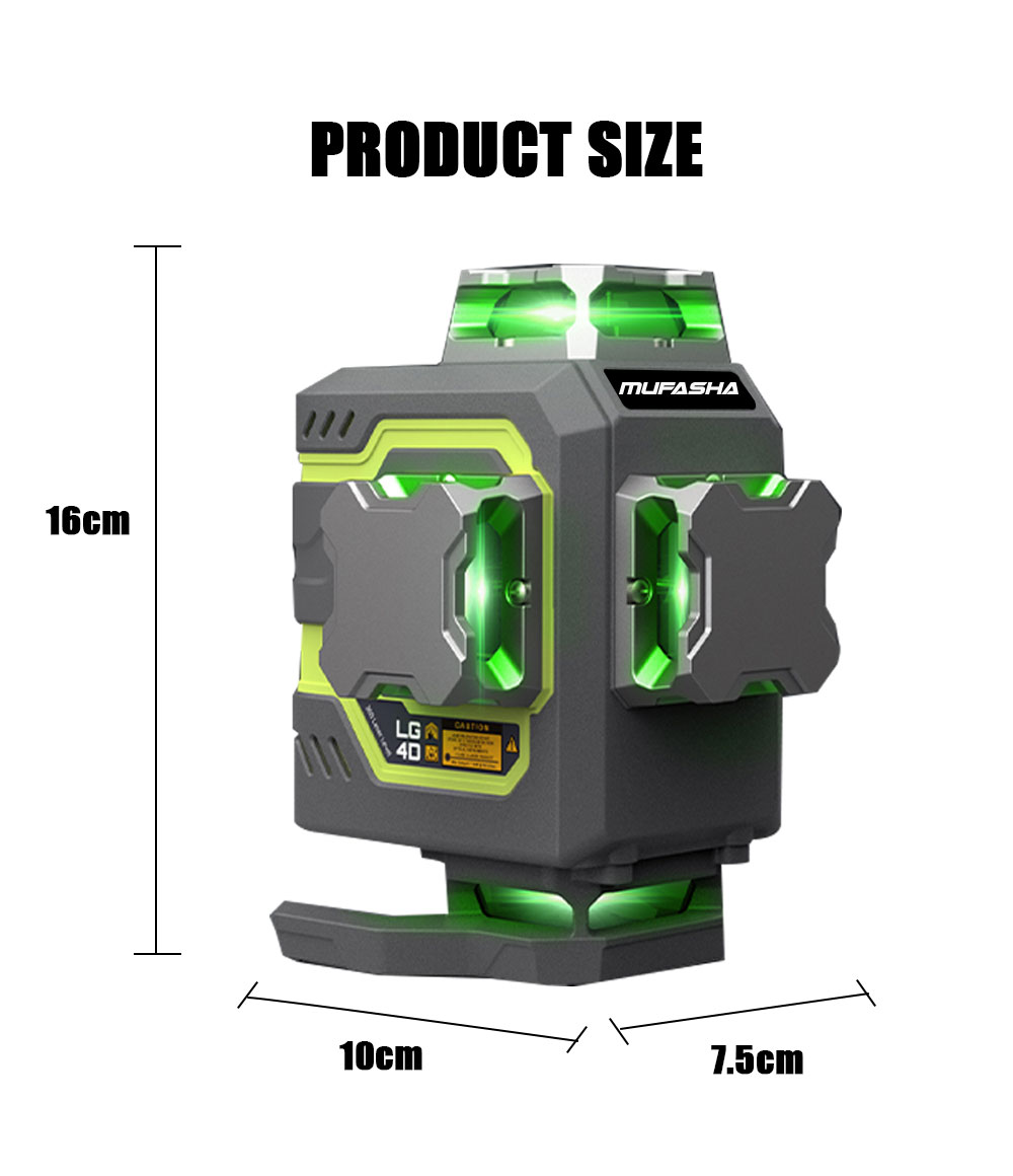 Niveau laser 16 lignes 360° au - Laser Level 16 Lines 4D Green avis et prix