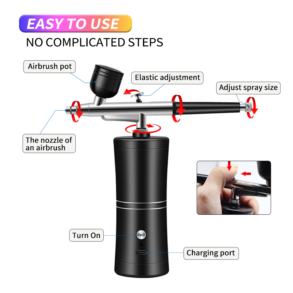 Aérographe sans fil Portable e - Airbrush Kit With Mini Compressor avis et prix